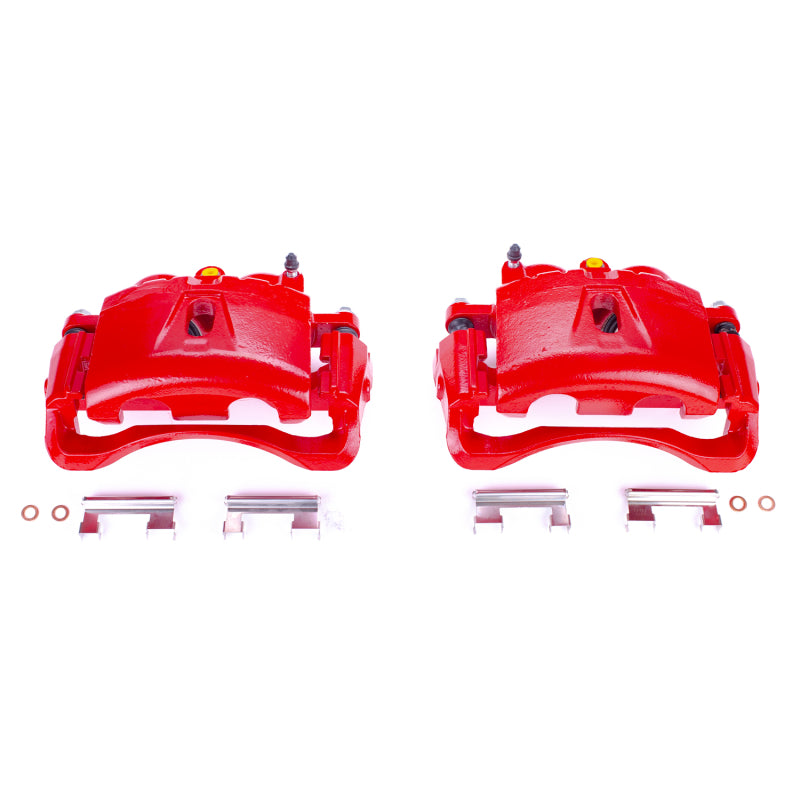 Power Stop 03-19 Chevrolet Express 3500 Front Red Calipers w/Brackets - Pair Brake Calipers - Perf PowerStop