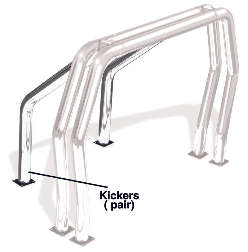 Go Rhino RHINO Bed Bar - Kickers - Chrome Bed Bars Go Rhino