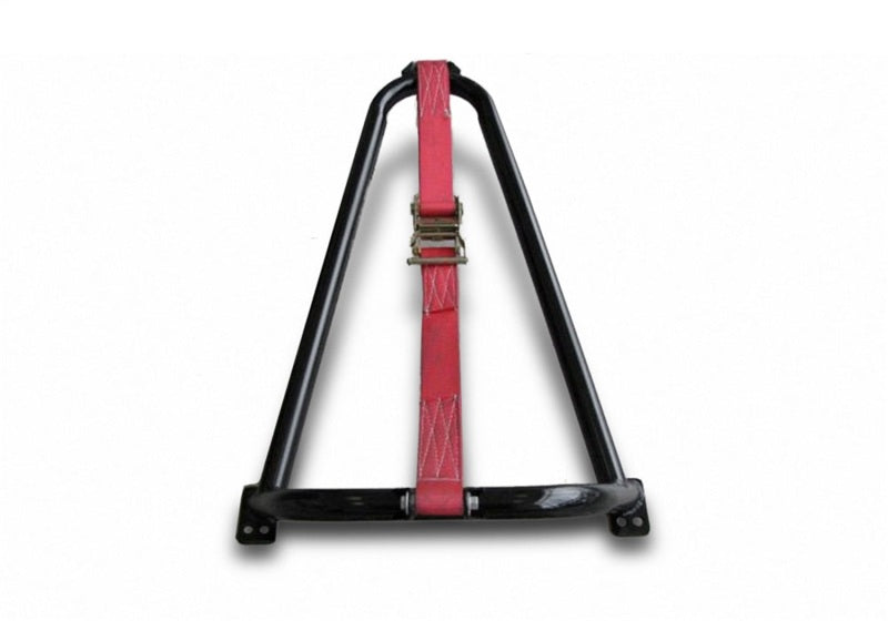 N-Fab Bed Mounted Tire Carrier Universal - Gloss Black - Red Strap Spare Tire Carriers N-Fab