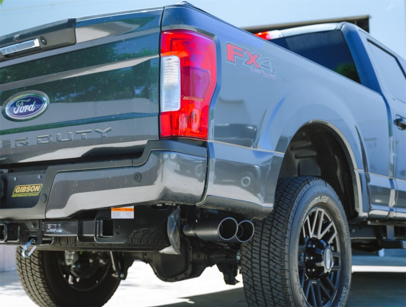 Gibson 2019 Ford F250 Super Duty 6.2L Black Elite Cat-Back Dual Sport Exhaust System - Stainless Catback Gibson