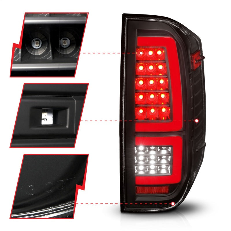 ANZO 2014-2021 Toyota Tundra LED Taillights Black Housing/Clear Lens Tail Lights ANZO