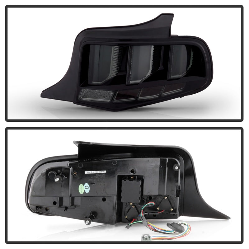 Spyder 10-12 Ford Mustang Light Bar Seq Turn Signal LED Tail Lights - Smoke ALT-YD-FM10-LED-SM Tail Lights SPYDER