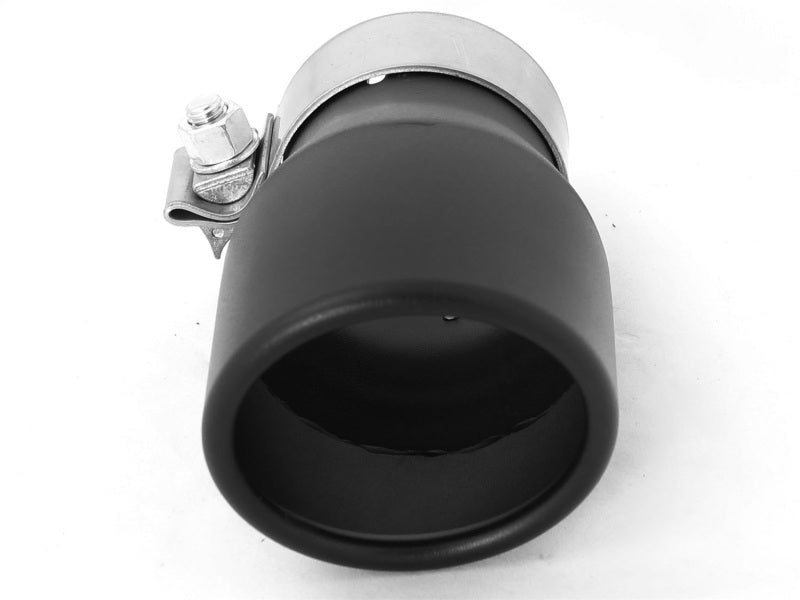 aFe MACH Force-XP 409 SS Single Wall Universal Clamp On Exhaust Tip - Black Tips aFe