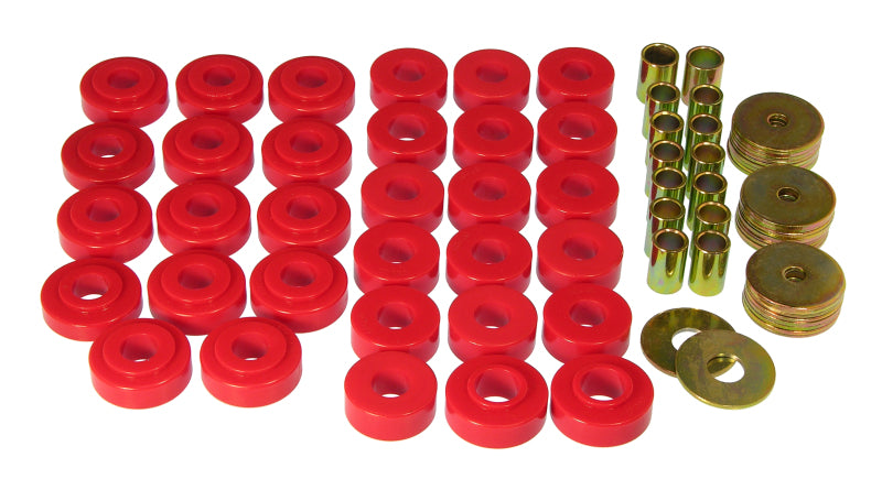Prothane 65-67 GM Hardtop Body Mount Kit - Red Bushing Kits Prothane