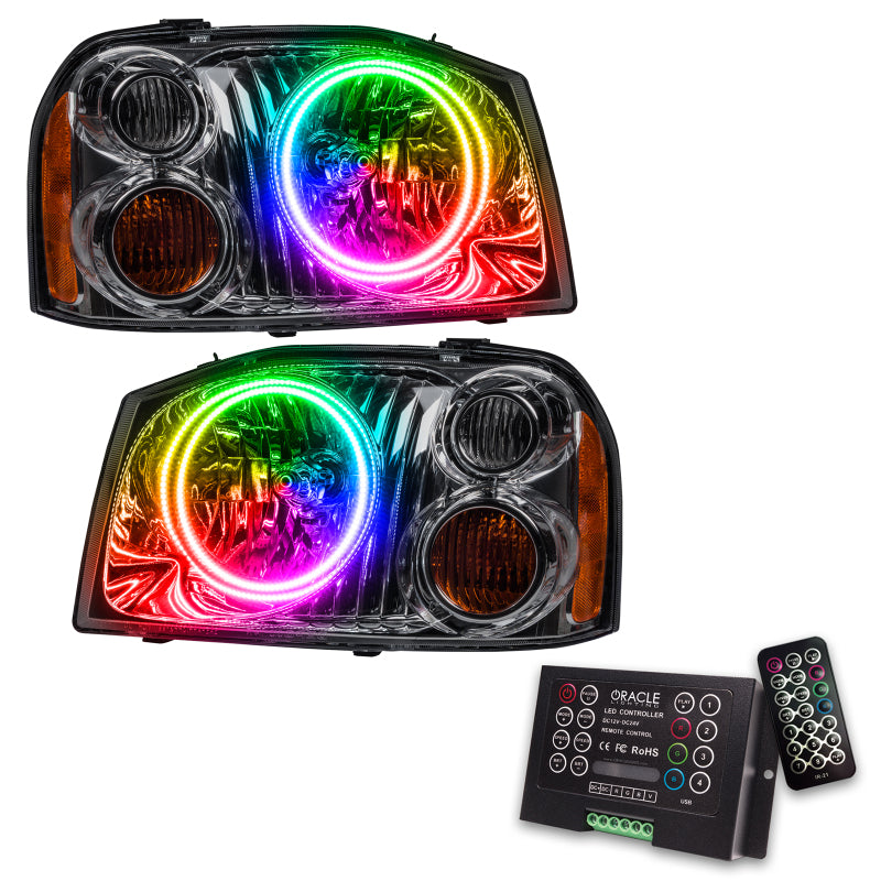 Oracle 01-04 Nissan Frontier SMD HL - Dual Halo - ColorSHIFT w/ 2.0 Controller Headlights ORACLE Lighting