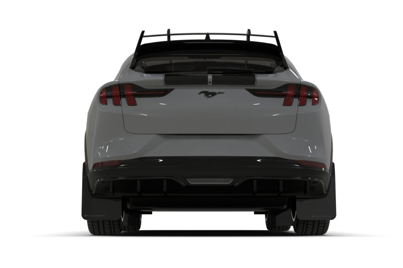 Rally Armor 2021-25 Ford Mach-E Rally Edition Black UR Mud Flap Metallic Black Logo Mud Flaps Rally Armor