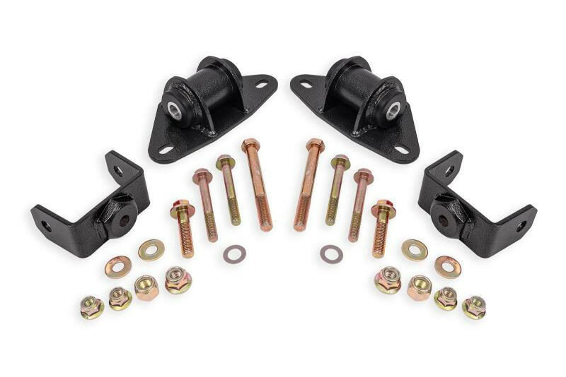 BMR 14-19 Chevrolet Corvette Motor Mount Kit - Black Hammertone Engine Mounts BMR Suspension
