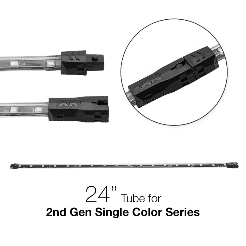 XK Glow Single Color 24in Tube Single Color RED - 2nd Gen Light Bars & Cubes XKGLOW
