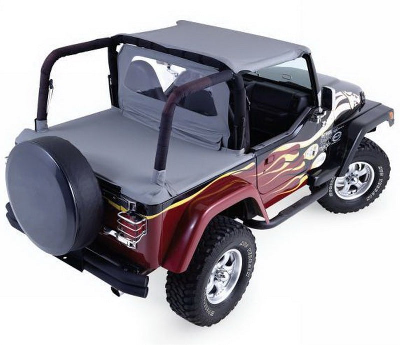 Rampage 1987-1991 Jeep Wrangler(YJ) Cab Soft Top And Tonneau Cover - Black Denim Soft Tops Rampage