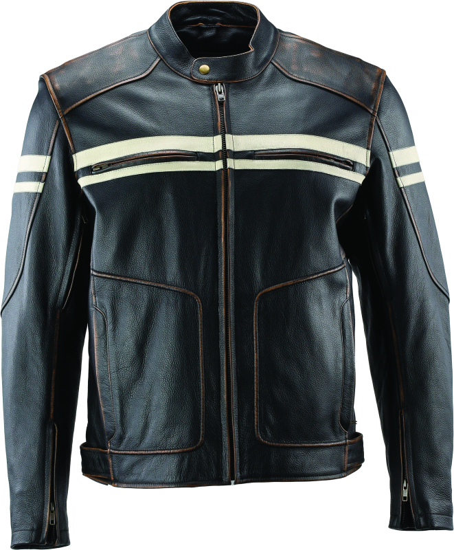 Kuryakyn Leather By River Road Hoodlum Vintage Leather Jacket Black - XL Jackets - Leather Kuryakyn