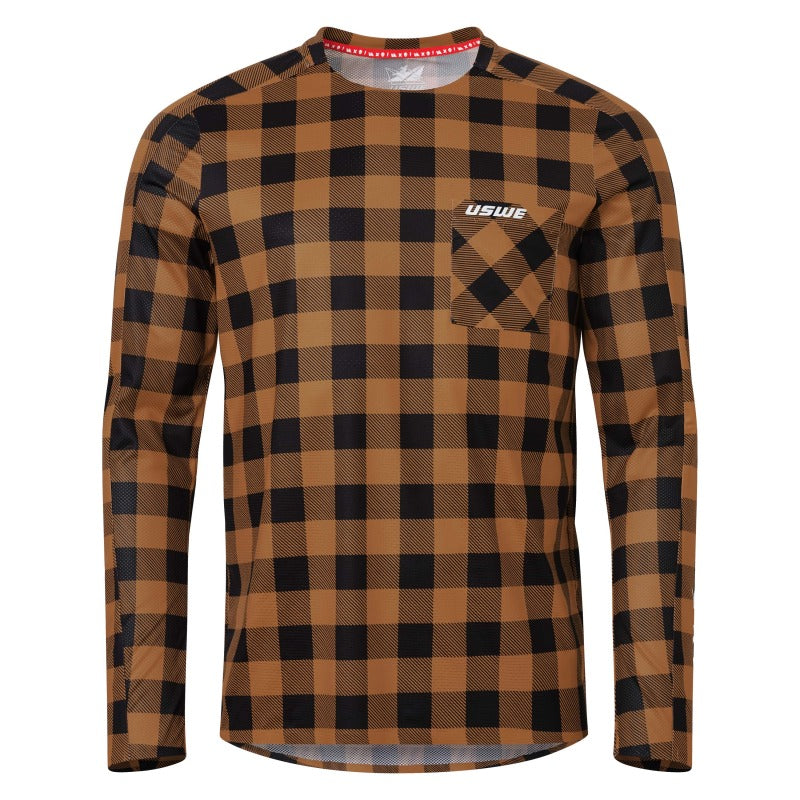 USWE Flannel Long Sleeve Lightweight Off-Road Jersey Bronze - XS Shirts USWE