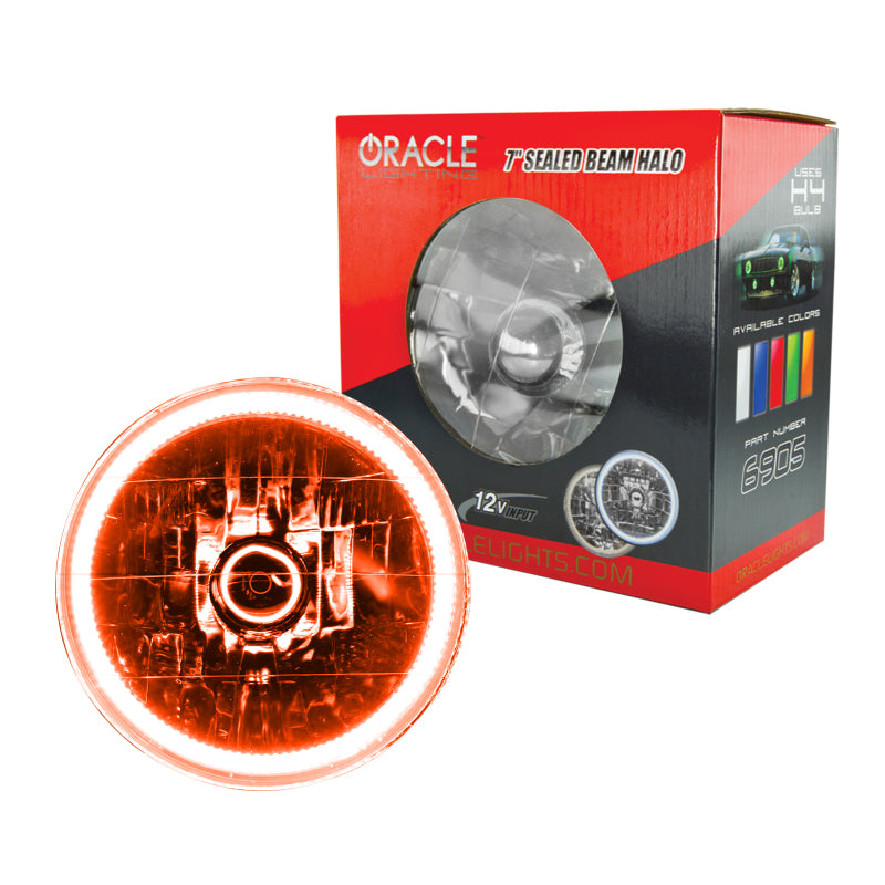 Oracle Pre-Installed Lights 7 IN. Sealed Beam - Amber Halo Headlights ORACLE Lighting