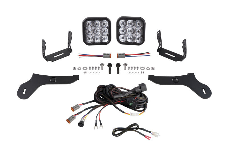 Diode Dynamics 17-20 Ford Raptor SS5 Bumper LED Pod Light Kit Sport - White Driving Light Bars & Cubes Diode Dynamics