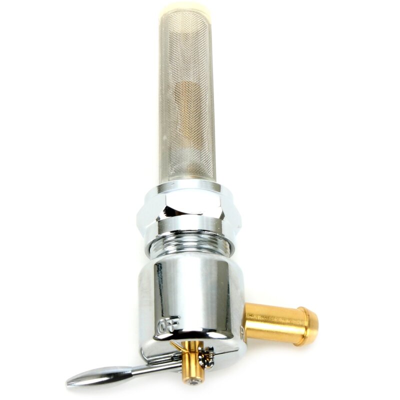 Bikers Choice Chrome Round Petcock 22MM Right Outlet Fuel Components Misc Bikers Choice