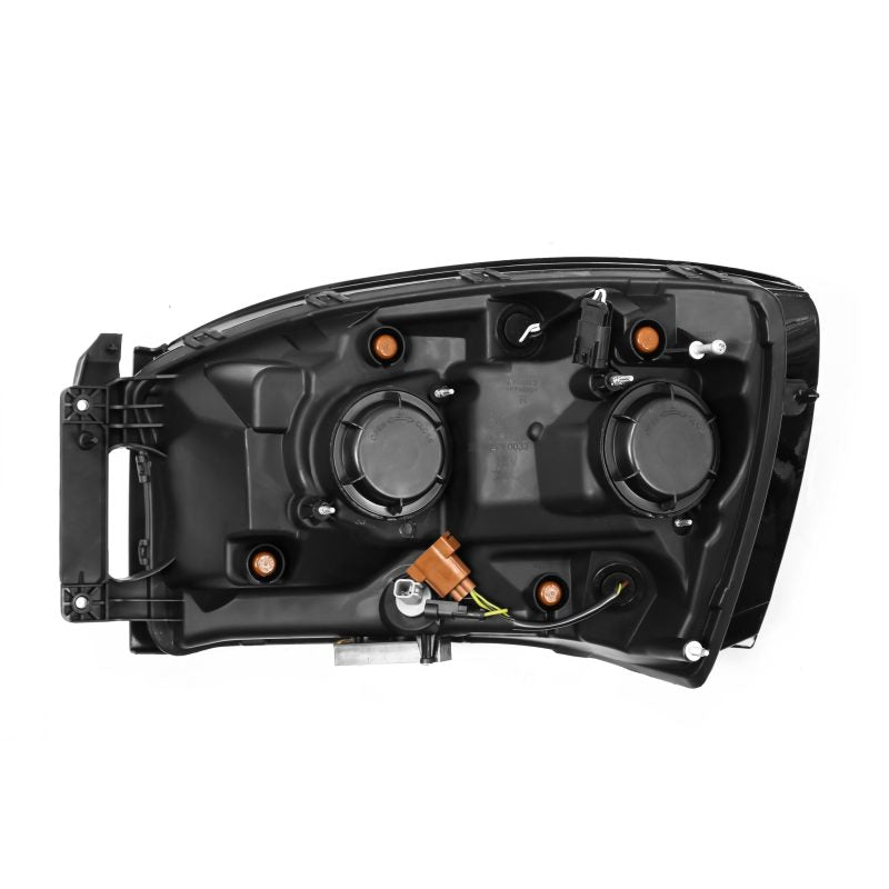 AlphaRex 06-08 Dodge Ram 1500HD NOVA LED Proj Headlights Plank Style Blk w/Seq Signal/DRL/Amber LED Headlights AlphaRex