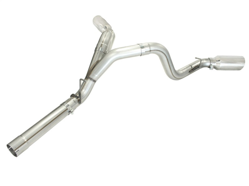 aFe MachForce XP Exhaust 4inch DP-Back All SS 2011-14 GM Diesel Trucks V8-6.6L LML Polished Catback aFe
