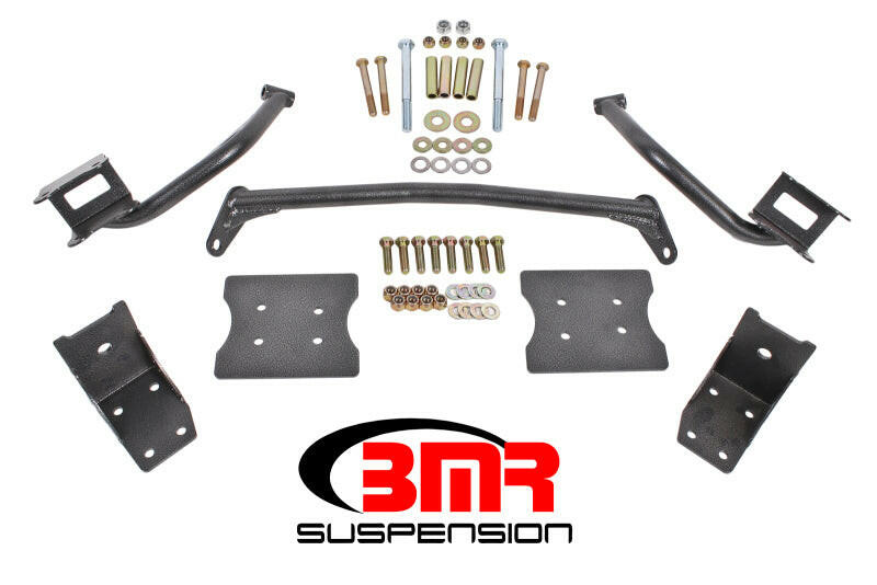 BMR 79-04 Fox Mustang Torque Box Reinforcement Plate Kit(TBR005H And TBR003H) - Black Hammertone Diff Braces BMR Suspension