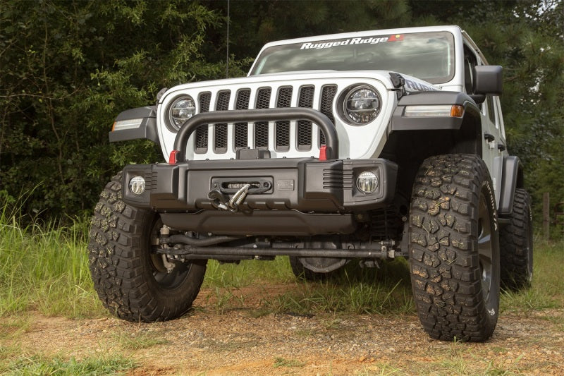 Rugged Ridge Spartacus Front Bumper Overrider 18-20 Jeep Wrangler JL/JT Bumpers - Steel Rugged Ridge
