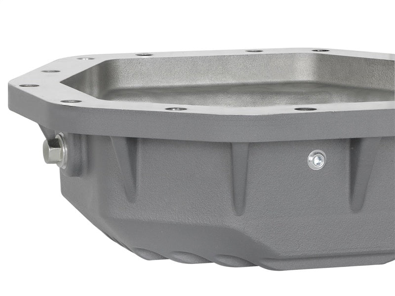 aFe Power Street Ser Rear Diff Cover Raw w/Mach Fin 2017 Ford Diesel Trucks V8-6.7L(td) Dana M275-14 Diff Covers aFe