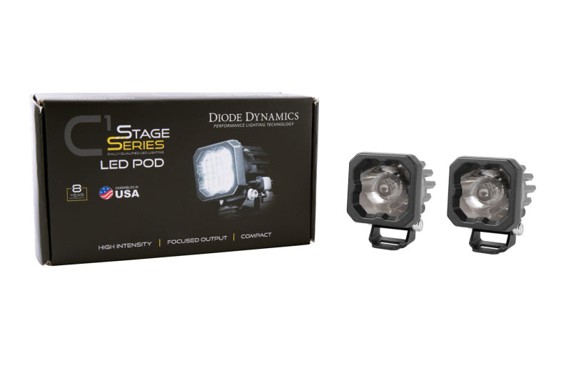 Diode Dynamics Stage Series C1 LED Pod Sport - White Flood Standard RBL (Pair) Light Accessories and Wiring Diode Dynamics