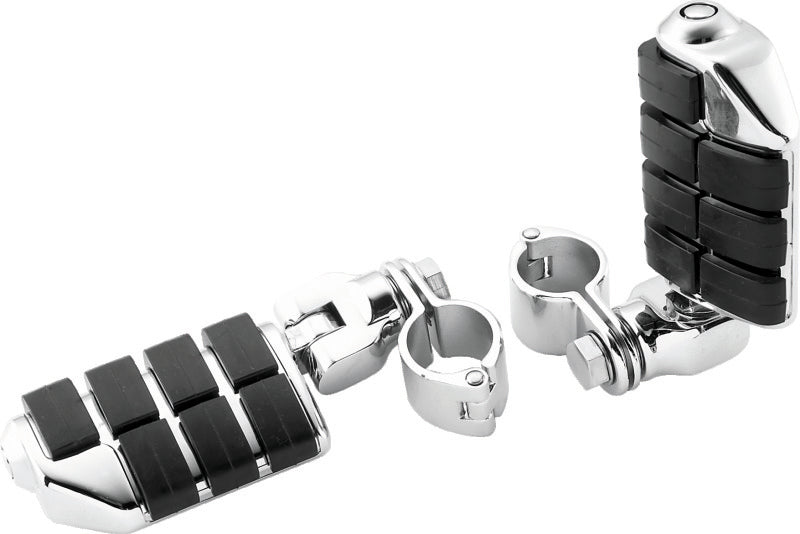 Kuryakyn Dually ISO Pegs With 1-1/4inch Clamp Chrome (Pair) Footpegs Kuryakyn