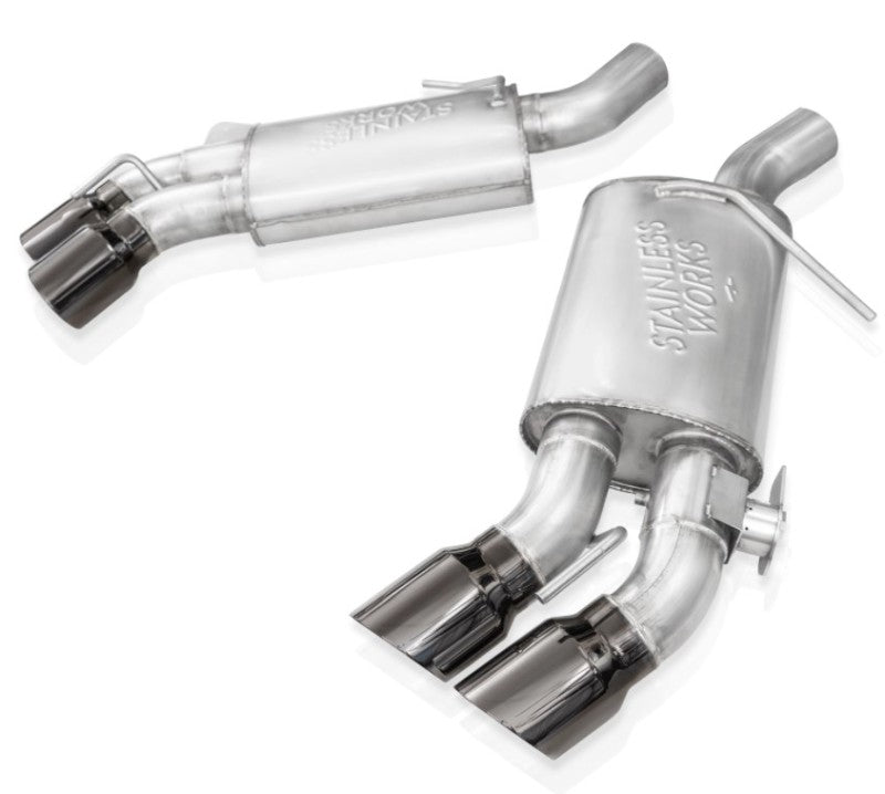 Stainless Works 16-21 Camaro SS 3in Legend Factory Connect Axle Back w/Valve - 4in Quad Black Tips Axle Back Stainless Works