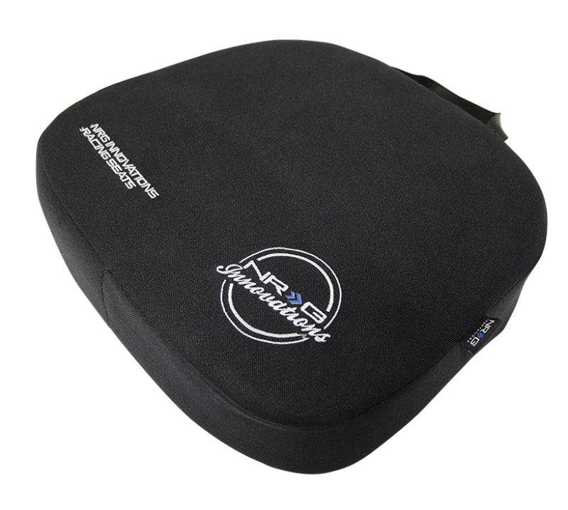NRG Racing Seat Cushion - One Piece Memory Foam Nylon Black w/ White Stitching Seat Cushions and Pads NRG
