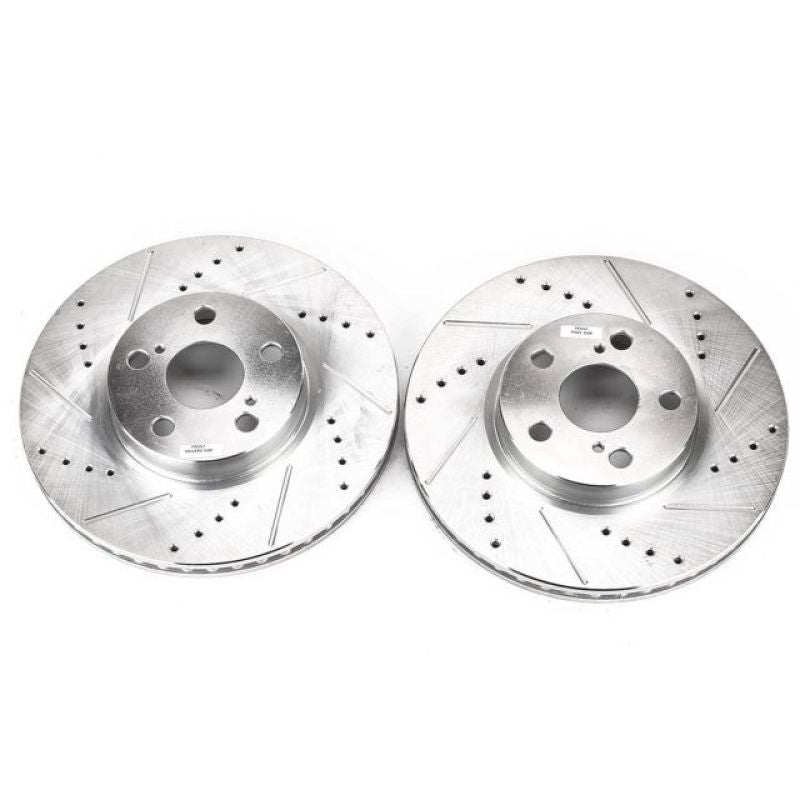 Power Stop 09-10 Pontiac Vibe Front Evolution Drilled & Slotted Rotors - Pair Brake Rotors - Slot & Drilled PowerStop