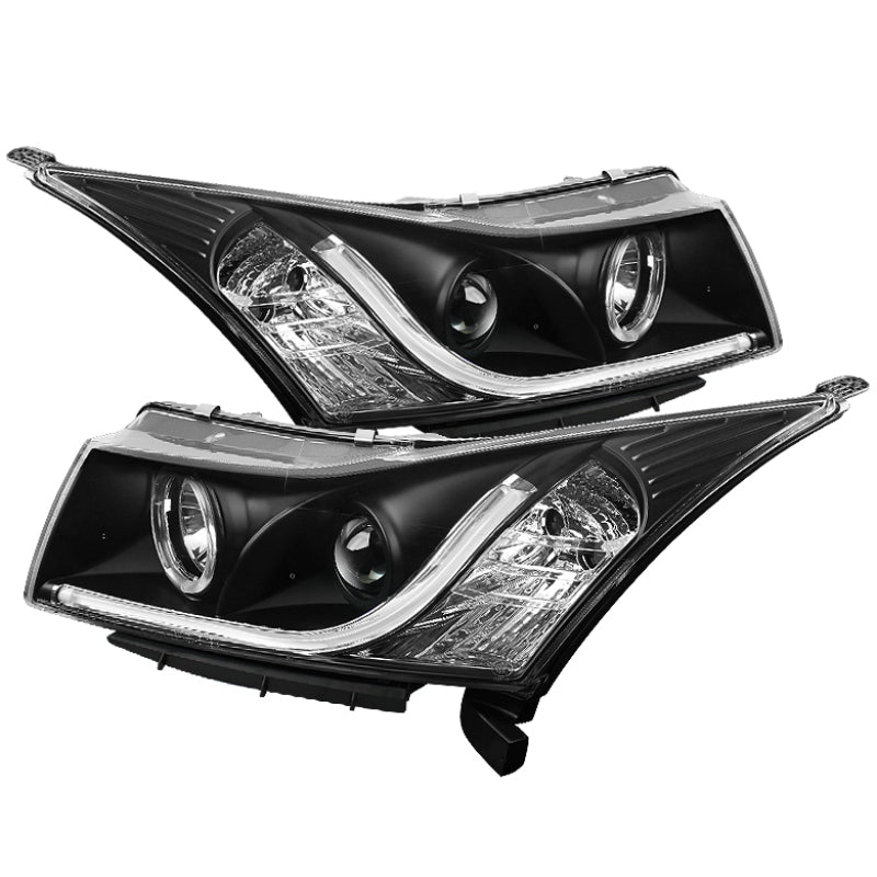Spyder Chevy Cruze 11-14 Projector Headlights Light Tube DRL Blk PRO-YD-CCRZ11-LTDRL-BK Headlights SPYDER
