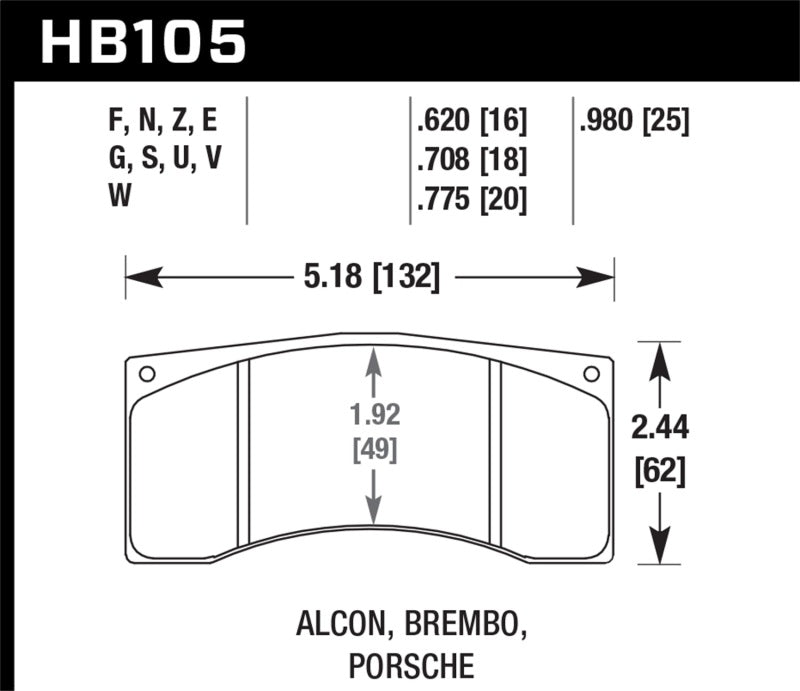Hawk Alcon B Caliber HP+ Street Brake Pads Brake Pads - Performance Hawk Performance