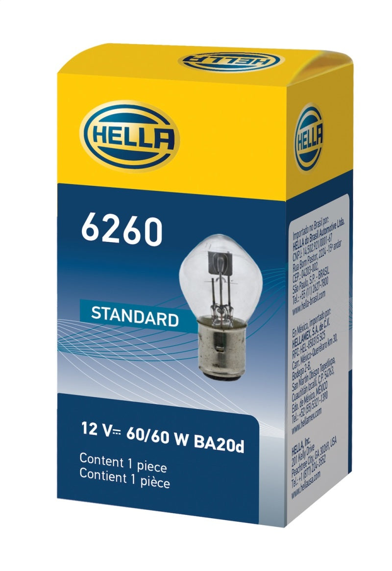 Hella Bulb 6260 12V 60/60W Ba20D B11 S2 Bulbs Hella