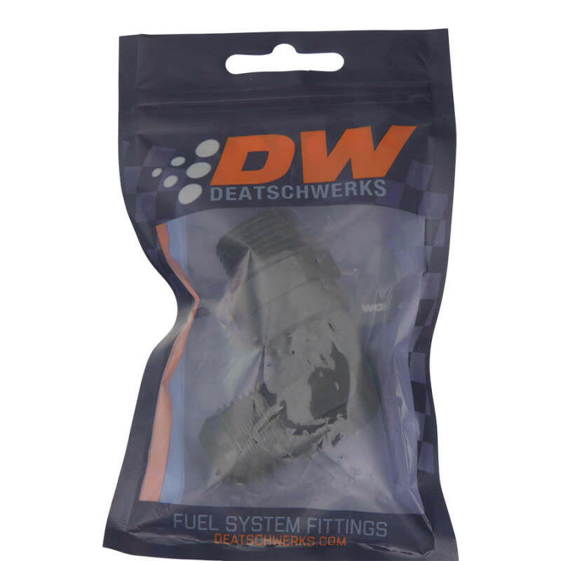 DeatschWerks 10AN ORB Male Swivel to 10AN Male Flare 90-Degree Fitting - Anodized Matte Black Fittings DeatschWerks