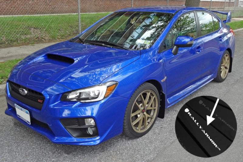 Rally Armor 15-21 Subaru WRX/STI Black UR Mud Flap w/White Logo Mud Flaps Rally Armor