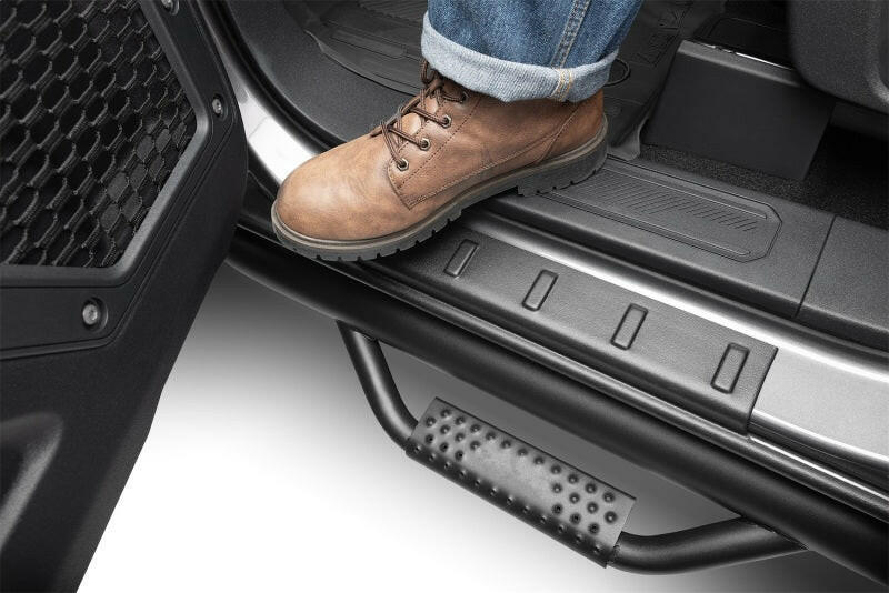 Bushwacker 20-24 Chevrolet/GMC Silverado/Sierra 2500/3500HD CC Trail Armor Rocker Panel - Black Body Armor & Rock Rails Bushwacker