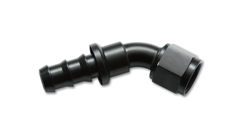 Vibrant -6AN Push-On 45 Deg Hose End Fitting - Aluminum Fittings Vibrant