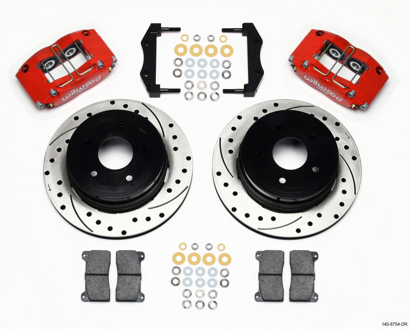 Wilwood Dynapro Radial Rear Kit 12.19in Drilled Red 2004-2006 Pontiac GTO Big Brake Kits Wilwood