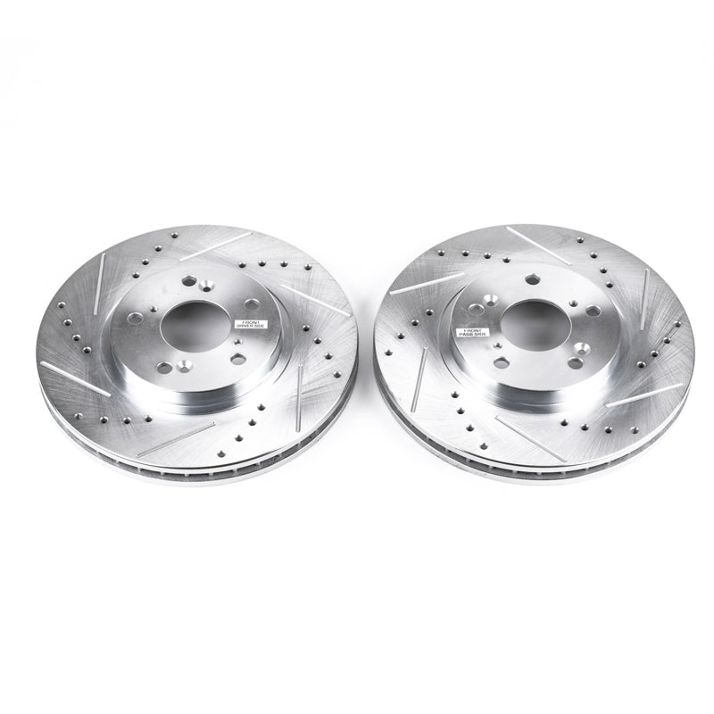 Power Stop 01-03 Acura CL Front Evolution Drilled & Slotted Rotors - Pair Brake Rotors - Slot & Drilled PowerStop