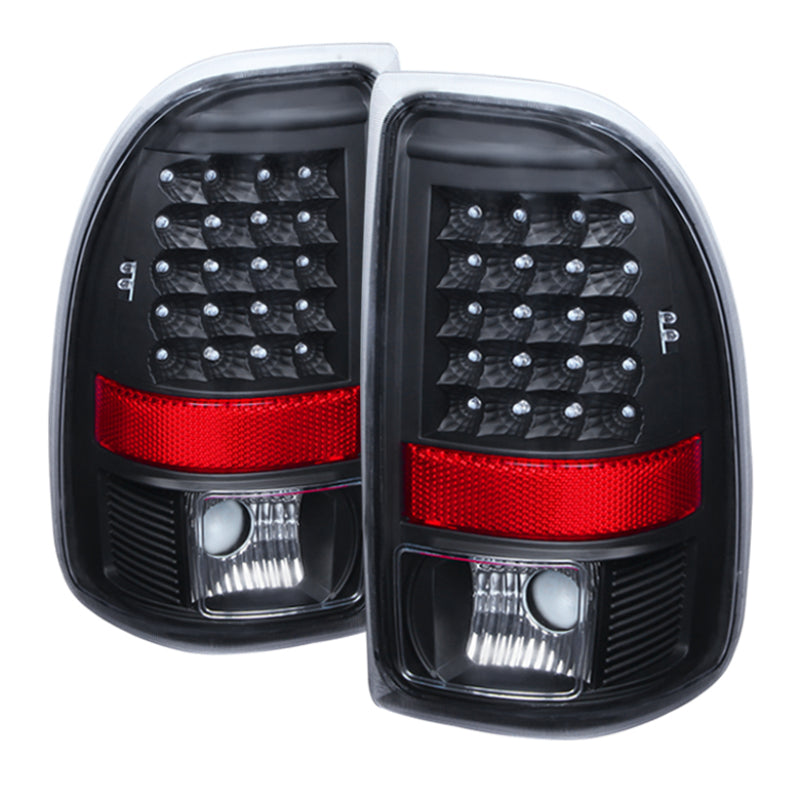 xTune Dodge Dakota 97-04 LED Tail Lights Black ALT-JH-DDAK97-LED-BK Tail Lights SPYDER
