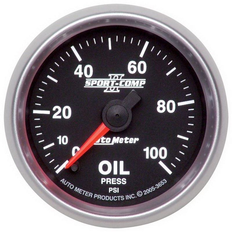 Autometer Sport-Comp II 52mm 0-100 PSI Electronic Oil Pressure Gauge Gauges AutoMeter