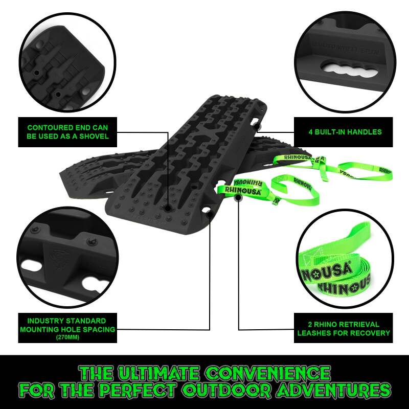 Rhino USA Recovery Traction Boards - Black (Pair) Recovery Boards Rhino USA