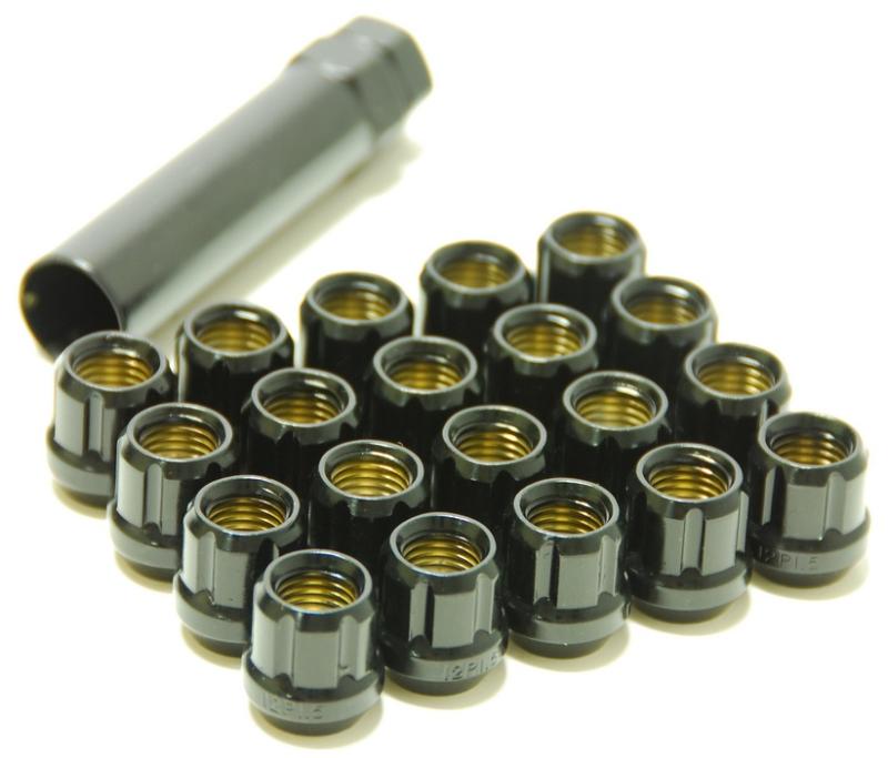Wheel Mate Muteki Open End Lug Nuts - Deep Black 12x1.25 Lug Nuts Wheel Mate