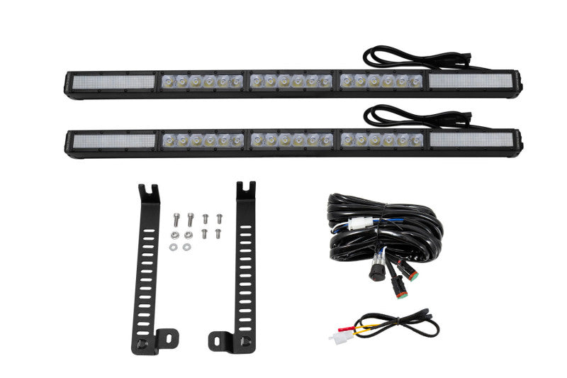 Diode Dynamics 14-19 Toyota 4Runner SS30 Dual Stealth Lightbar Kit - Amber Driving Light Mounts Diode Dynamics