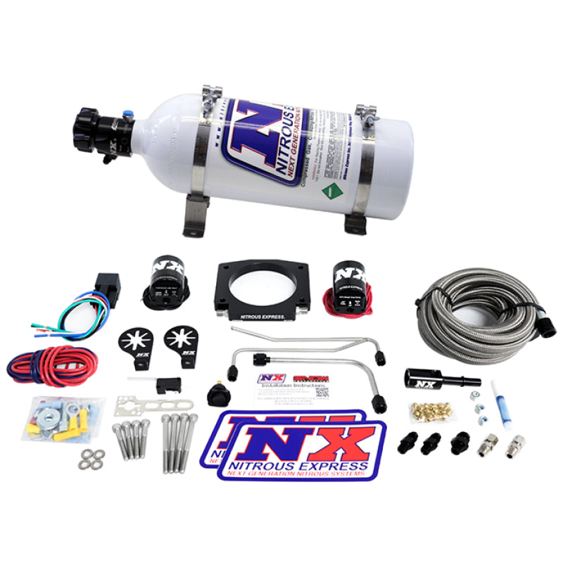Nitrous Express LS Single Entry 90mm Plate Hardline System (50-400hp) w/5lb Bottle Nitrous Systems Nitrous Express