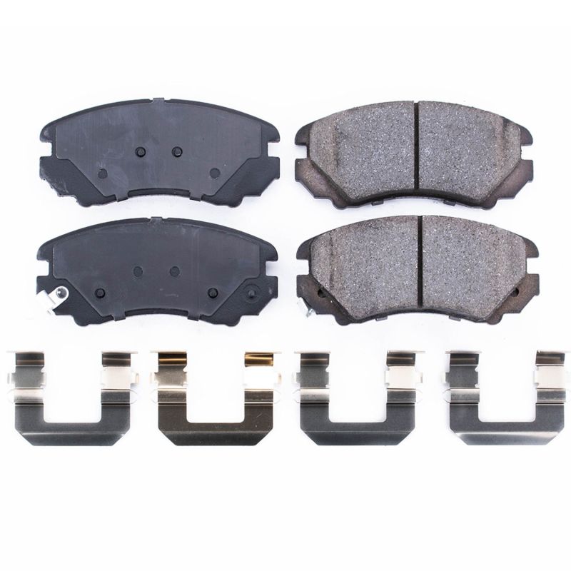 Power Stop 07-10 Hyundai Elantra Front Z17 Evolution Ceramic Brake Pads w/Hardware Brake Pads - OE PowerStop