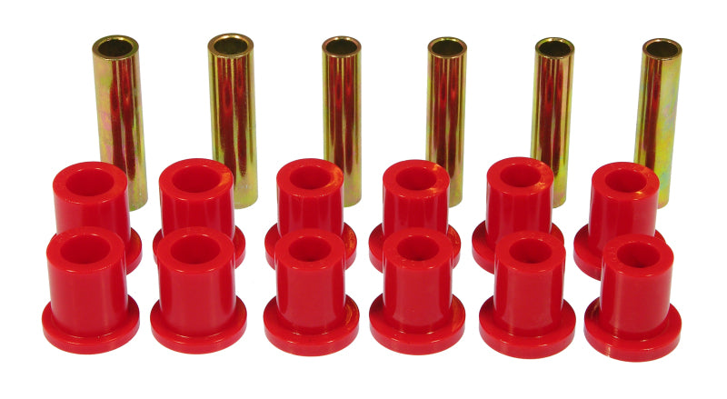 Prothane 73-79 Ford F100/150 4wd Rear Spring & Shackle Bushings - Red Bushing Kits Prothane