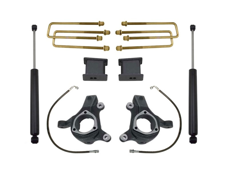 MaxTrac 07-16 GM C1500 2WD w/Cast Steel Susp. 3in/1in Spindle Lift Kit w/MaxTrac Shocks Steering Knuckles & Spindles Maxtrac