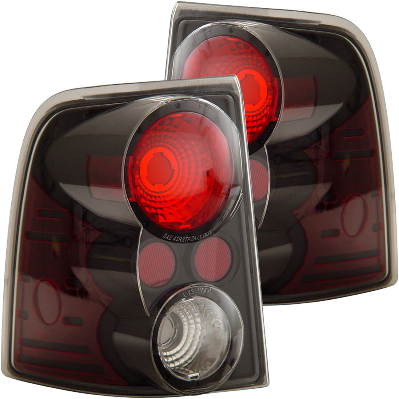 ANZO 2002-2005 Ford Explorer Taillights Black Tail Lights ANZO