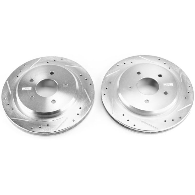 Power Stop 04-09 Cadillac XLR Rear Evolution Drilled & Slotted Rotors - Pair Brake Rotors - Slot & Drilled PowerStop