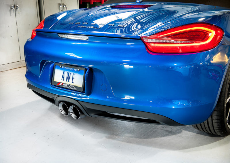 AWE Tuning Porsche 981 Performance Exhaust System - w/Chrome Silver Tips Catback AWE Tuning
