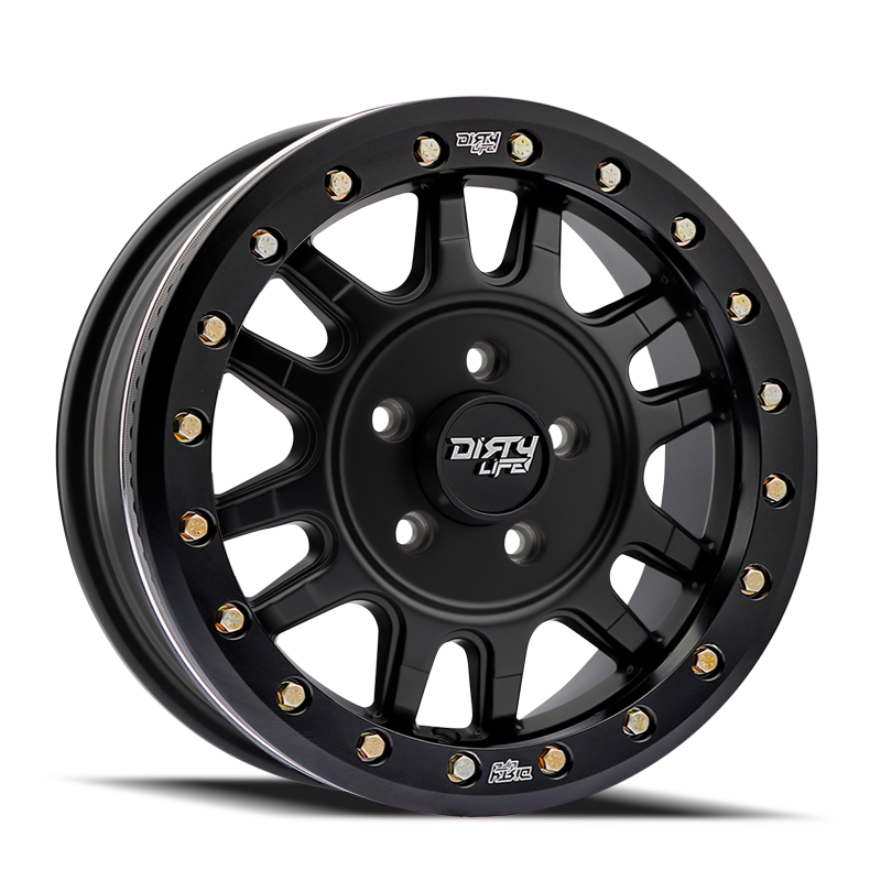 Dirty Life 9309R Canyon Pro 15x7 5x114.3 38mm Offset/ 77mm Hub Matte Black - Beadlock Wheels - Cast Dirty Life